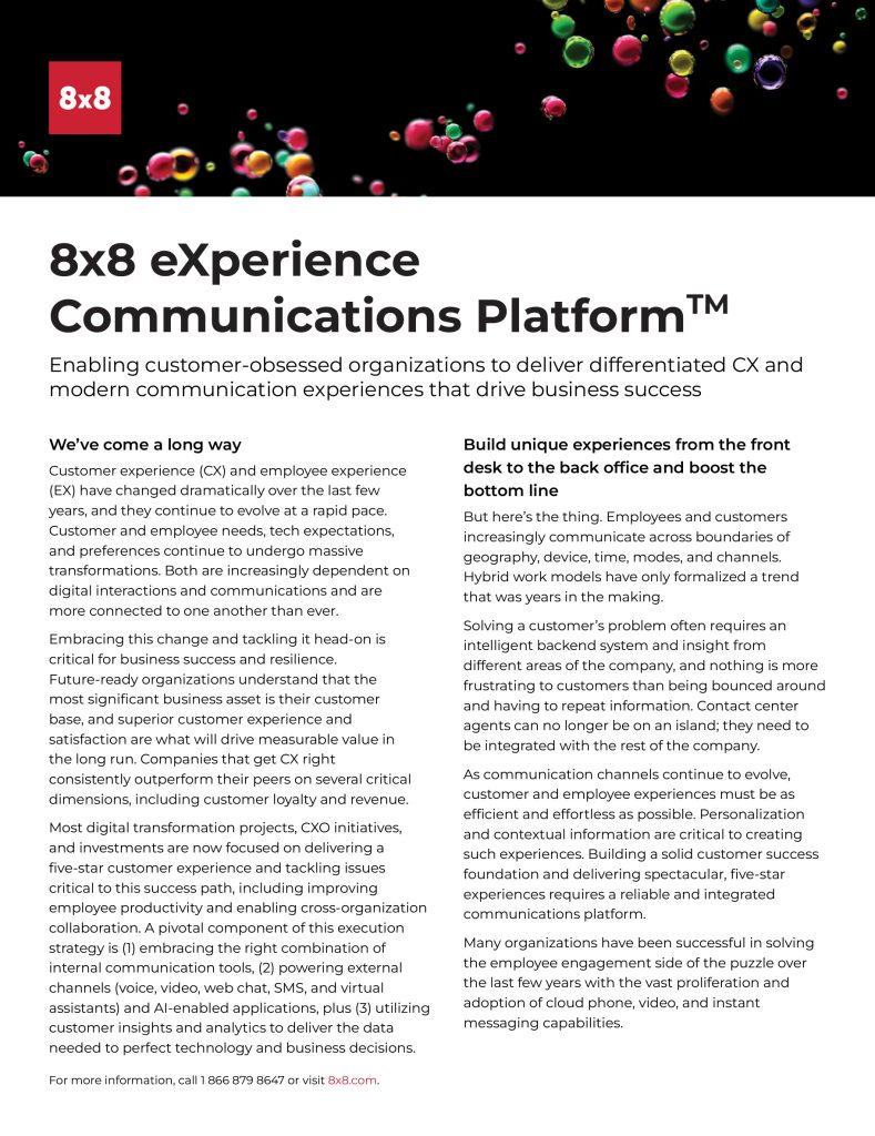 8x8 XCaas Solutions Brief